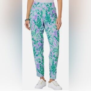 NWT-Lilly Pulitzer Green and Purple Print Joggers
